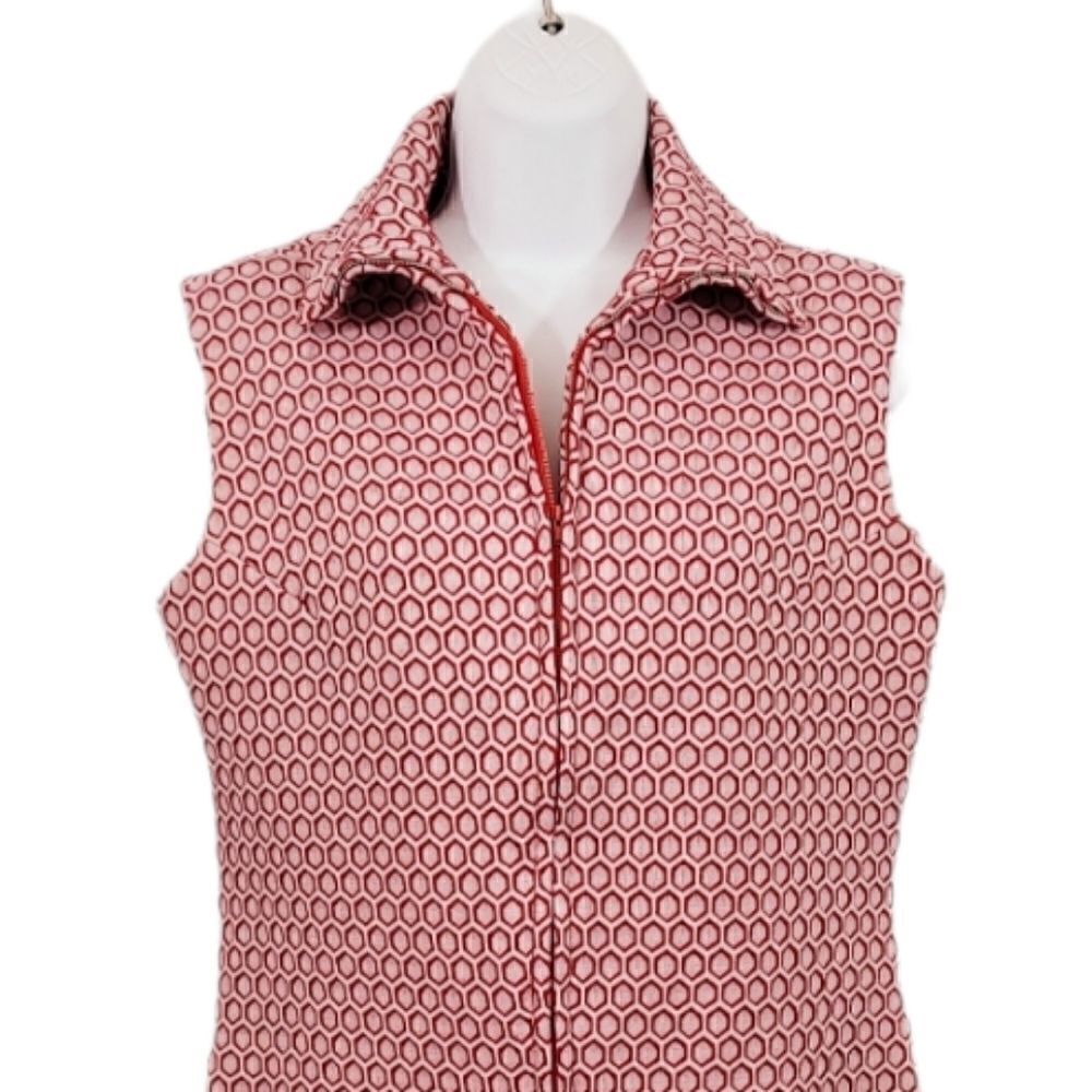 NEW Vintage 60's Handmade Red Geometric Mod Sleeveless Mini Dress Modern Large - Picture 6 of 10